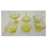 Vaseline Uranium glass lot of 6 pcs