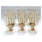 Murano set of 6 - 3' wine goblets
