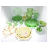 Glass lot - depression, Heisy, jadeite, carnival,