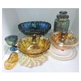 Carnival glass lot of 6 pcs