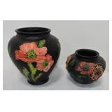 Lot of 2 Tiffin glass poppy vases