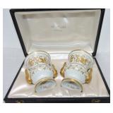 French LeTallee pair of 3 1/2' porcelain urns,