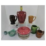 Pottery lot of 8 pcs, various condition, Rookwood
