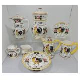 Japan Rooster & Roses lot of 8 pcs, various