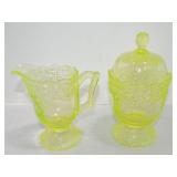 Vaseline Uranium glass Daisy & Button