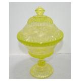 Vaseline Uranium glass wildflower covered