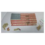 GAR flag, medal, and buttons, various condition