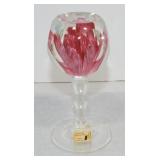 Perthshire pedestal floral paperweight, faceted