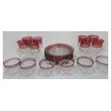 King's Crown ruby flash lot of 8 - 8 1/4' plates,