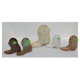 Frankoma lot of 5 cowboy boot planters