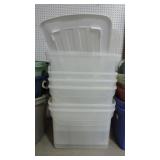 Lot of 6 plastic totes with lids