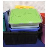 Lot of 4 plastic totes with lids