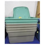 Lot of 6 plastic totes with lids