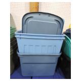 Lot of 3 plastic totes with lids
