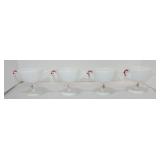 Rooster figural set of 4 milk glass sherbets
