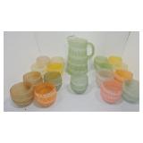 MCM pitcher and 17 tumblers