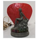 Art Nouveau nude lady lamp, 10 1/2'