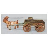 Cast iron goat express wagon, 8'