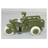 Cast iron Harley Davidson motorcycle truck, 4'