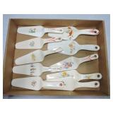 Lot of 10 cake servers by Harker, Oven Serve, and