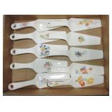 Lot of 10 cake servers by Harker, Oven Serve, and