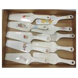 Lot of 10 cake servers by Harker, Oven Serve, and