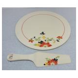 Oven Serve Red Beauty cake plate and server