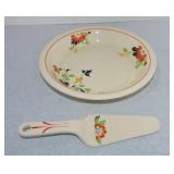 Oven Serve Red Beauty pie plate and server