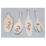 Harker Pottery Deco Dahlia 4 pc utensil set