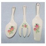 Harker Pottery 3 pc utensil set with fruit