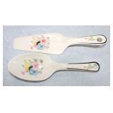 Harker Pottery floral cake server and spoon