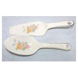 Universal floral cake server and spoon