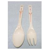 Universal fork and spoon with red trim