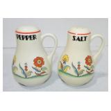 Hall China floral pair of shakers