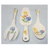 Harker Pottery floral 3 pc utensil set