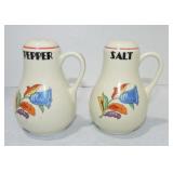 Hall China floral pair of shakers, nicks to