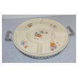 Royal Oven Serve relish tray and chrome holder