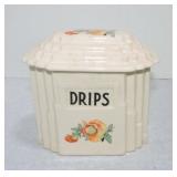 Harker Pottery drip jar with floral motif