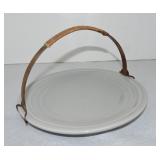 Vintage Fiesta 9" gray plate with metal handle