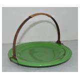 Vintage Fiesta 10" medium green plate with handle