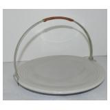 Vintage Fiesta 13" gray chop plate with metal