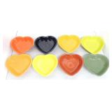Fiesta Post 86 5 3/4" heart dish, 8 mixed