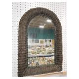 Wicker wall mirror, 28"x19"
