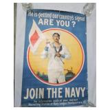 WWII Navy recruiting poster, 30"x20"