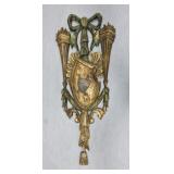 Carved wooden crest, needs repair, 28"x11 1/2"