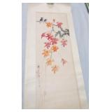 Pair of Oriental scrolls, 48"x17"