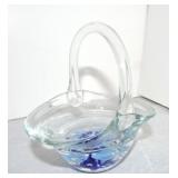 Joe St. Clair glass basket, 5 1/2"