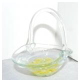 Joe St. Clair glass basket, 5 1/2"