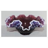 Fenton plum opalescent hobnail bride
