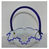 Fenton Blue Ridge glass basket, 10"